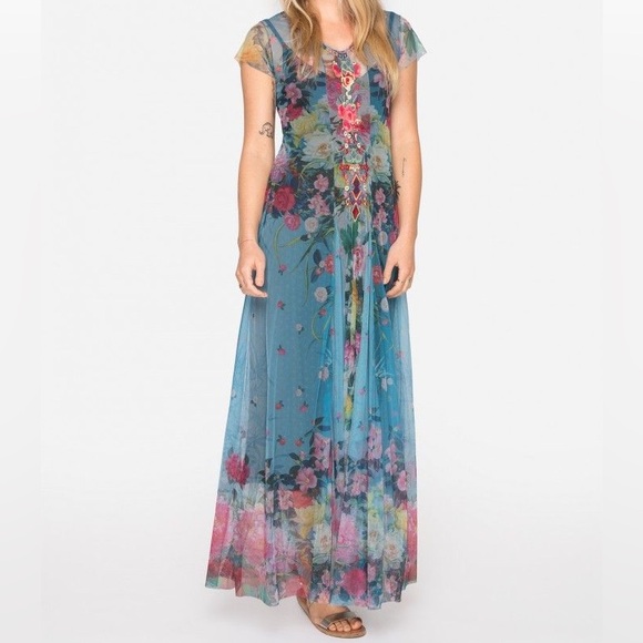 Johnny Was Multicolor Floral Maxi Dress - Picture 1 of 11